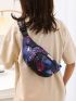 Medium Zipper Fanny Pack Fashionable Colorblock Adjustable Strap