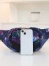 Medium Zipper Fanny Pack Fashionable Colorblock Adjustable Strap