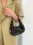Mini Zipper Hobo Bag Fashionable PVC Black, Clear Bag