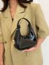 Mini Zipper Hobo Bag Fashionable PVC Black, Clear Bag