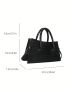 Crocodile Embossed Square Bag Zipper Double Handle PU Elegant