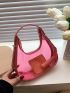 Mini Zipper Hobo Bag Fashionable PVC Pink, Clear Bag