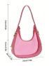 Mini Zipper Hobo Bag Fashionable PVC Pink, Clear Bag