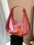 Mini Zipper Hobo Bag Fashionable PVC Pink, Clear Bag