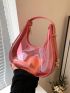 Mini Zipper Hobo Bag Fashionable PVC Pink, Clear Bag