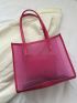Fashionable & Versatile Tote Bag Double Handle Mesh Design With Small Pouch