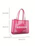 Fashionable & Versatile Tote Bag Double Handle Mesh Design With Small Pouch