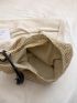 Oversized Straw Bag Vacation Tassel Decor No-closure Paper