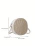 Mini Straw Bag Vacation Adjustable Strap Zipper Paper
