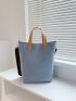 Canvas Top Handle Bag Letter Graphic Casual