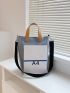 Canvas Top Handle Bag Letter Graphic Casual
