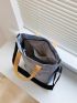 Canvas Top Handle Bag Letter Graphic Casual