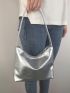 Mini Hobo Bag Metallic PU Funky Zipper