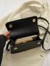 Small Square Bag Crocodile Embossed Top Handle Flap