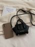 Mini Satchel Bag Letter Detail Double Handle