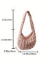 Large Capacity Ruched Bag Solid Color