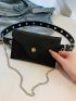 Mini Flap Belt Bag Fashionable Chain Decor PU