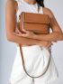 BIZwear Contrast Binding Flap Square Bag