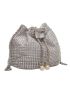 Mini Bucket Bag Rhinestone & Faux Pearl Decor Glamorous, Perfect Bride Purse For Wedding, Prom & Party Events