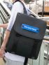 Letter Graphic Casual Daypack Black Flap