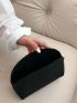 Small Dome Bag Minimalist Solid Black Felt