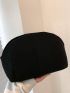 Small Dome Bag Minimalist Solid Black Felt