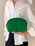 Small Dome Bag Minimalist Solid Green Felt
