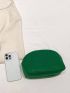 Small Dome Bag Minimalist Solid Green Felt