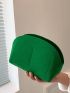Small Dome Bag Minimalist Solid Green Felt