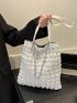 Minimalist Ruched Bag Chain Fashion White