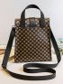 Mini Flap Square Bag Geometric Pattern Turn Lock