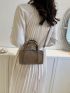 Mini Square Bag Crocodile Embossed Minimalist