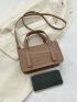 Mini Square Bag Crocodile Embossed Minimalist