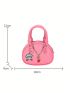 Mini Satchel Bag Double Handle Solid Color Cute Style