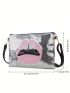 Sequin Lip Pattern Women's Casual Envelope Bag Clutch Bag Ladies Crossbody Bag
