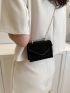 Mini Square Bag Studded Decor Flap Chain Strap