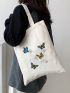 Butterfly Graphic Shopper Bag Casual Canvas