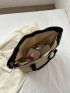 Oversized Straw Bag Colorblock Double Handle Vacation Style