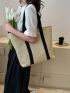 Oversized Straw Bag Colorblock Double Handle Vacation Style