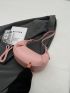 Minimalist Hobo Bag Medium Zipper Pink Pu