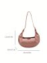 Minimalist Hobo Bag Medium Zipper Pink Pu