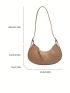 Small Hobo Bag Embossed Detail Minimalist Zipper