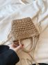 Mini Bow Decor Straw Bag Double Handle Vacation