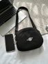 Planet Embroidery Small Canvas Bag Casual Women's Crossbody Bag Casual Mobile Phone Bag