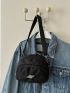 Planet Embroidery Small Canvas Bag Casual Women's Crossbody Bag Casual Mobile Phone Bag