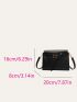 Minimalist Buckle Decor Square Bag Fashion Black