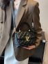 Small Square Bag Fashionable Argyle Quilted Star Decor Adjustable Strap
