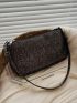 Metallic Baguette Bag Zipper Glamorous Medium