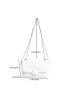 Quilted Square Bag Chain Strap PU Grommet Eyelet Detail Elegant