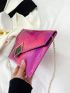Snakeskin Embossed Envelope Bag PU Holographic Funky